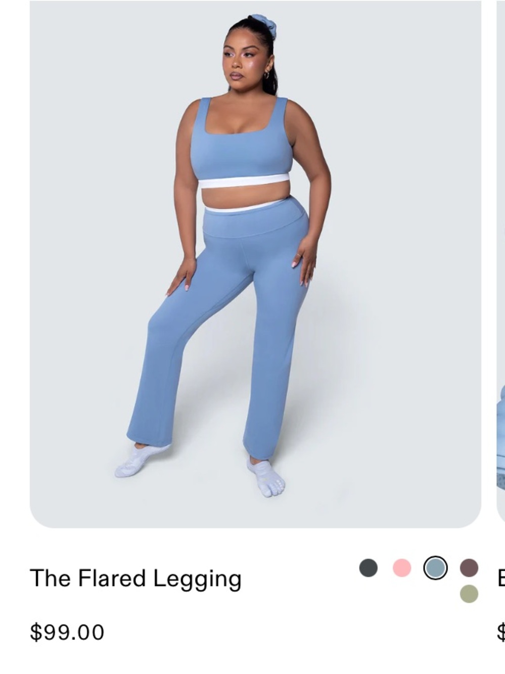Blue Two-Piece Activewear Set with White Trim bala